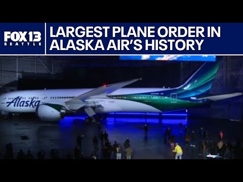 Alaska Airlines order more than 100 Boeing jets, largest order in company history.