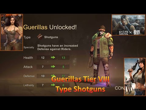 [*/\*] State of Survival: Survive the Zombie Apocalypse - Unlocking Guerillas Tier VIII (Shotguns)