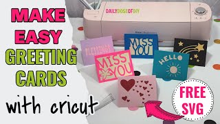 Make Easy Greeting Cards with Cricut | Free Greeting Card SVG File