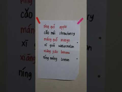 K1 Name of Fruits in Mandarin (水果) 23 March 2020