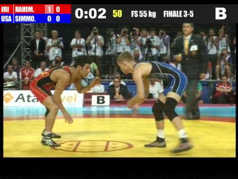 Hassan Rahimi vs Scott Simmons 2011 Freestyle 55kg Bronze Medal Match