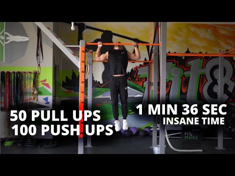 50 PULL UPS + 100 PUSH UPS IN 1:36MIN. CALISTHENICS ENDURANCE.