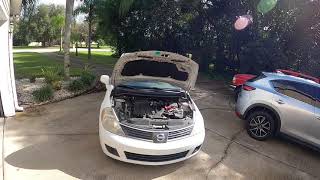 Nissan Versa (2009) misfire, runs rough, P0340, P0300, Coil Pack Replacement.