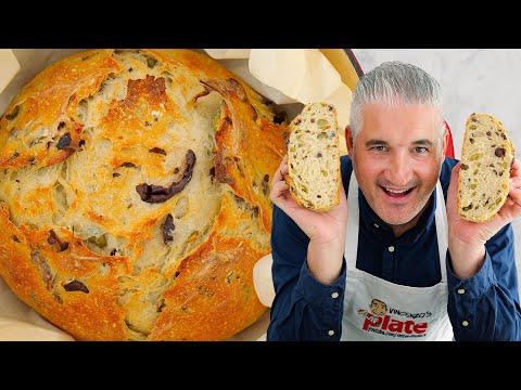 The Ultimate No Knead Olive Bread Recipe