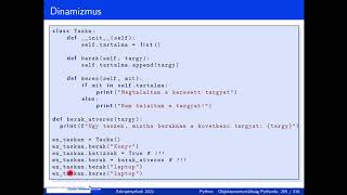 Szkriptnyelvek 2021 - 4. előadás - Objektumorientált programozás Pythonban