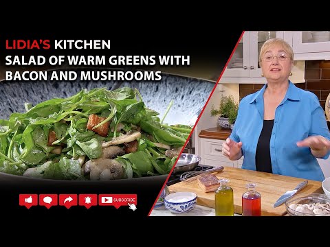 Salad of Warm Greens with Bacon and Mushrooms
