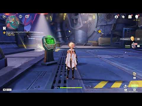 Operate the terminal and head to the entrance of the freight shaft  Genshin Impact