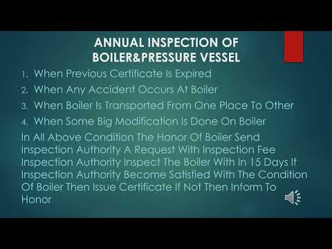 ANNUAL INSPECTION OF BOILER AND PRESSURE VESSEL IN URDU/HINDI