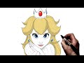 How To Draw Princess Peach Step By Step Super Mario Bros