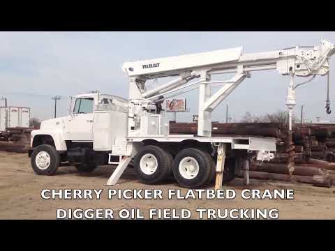 CHERRY PICKER FLATBED CRANE DIGGER OIL FIELD TRUCKING TRAILER HAUL