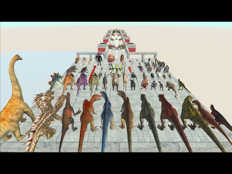 All Unit Obstacle Giant Head T-Rex - Animal Revolt Battle Simulator