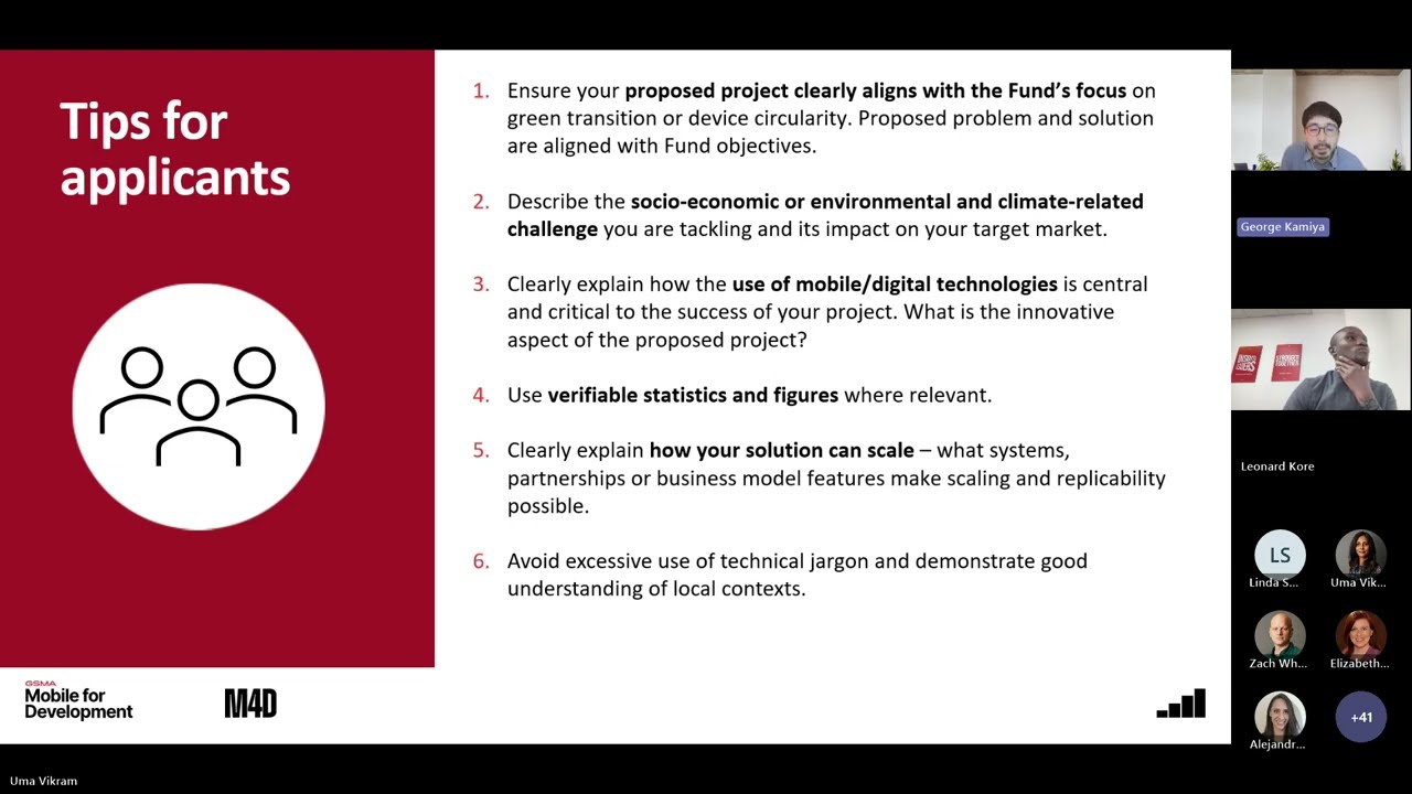 Webinar GSMA innovation Fund for Green Transition for Mobile Webinar 2