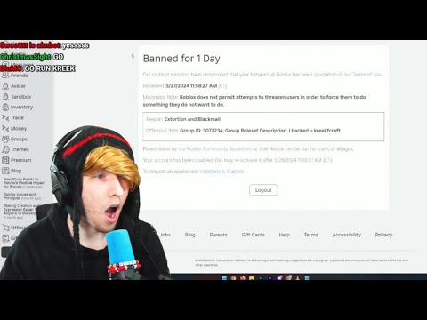 KreekCraft gets BANNED before the Roblox Classic Event