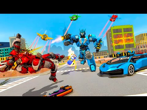 Flying Limo Robot Car Transform: Police Robot Game Android Gameplay HD