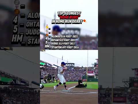 Top 5 longest home runs in home run derby #mlb #mlblb #baseball #homerunderby