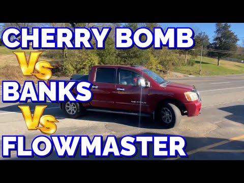 Nissan Titan 5.6L V8: CHERRY BOMB EXTREME Vs FLOWMASTER SUPER 10 Vs BANKS MONSTER!