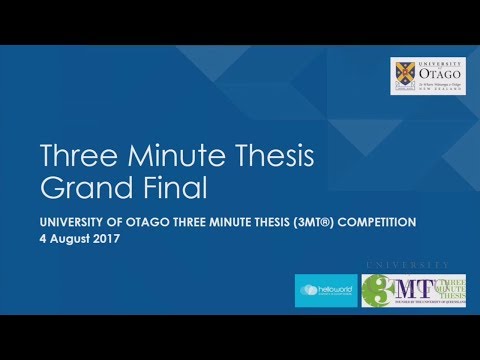 2017 University of Otago Three Minute Thesis Competition
