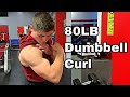 I curled the 80LB (36Kg) dumbbell Armwrestling Training