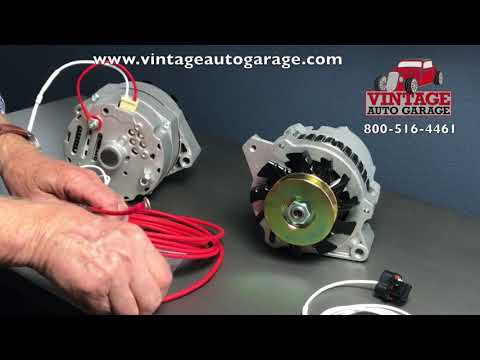 How to connect 2 wire Delco 10si and CS130 alternators using charge connector plugs