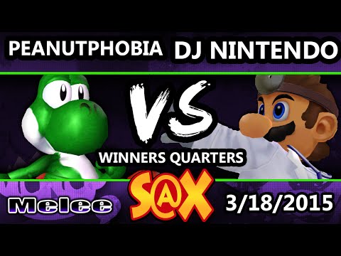 S@X - DJ Nintendo (Dr. Mario) Vs. Peanutphobia (Yoshi) SSBM Winners Quarters - Melee