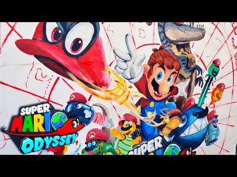 Drawing Super Mario Odyssey - full size - Nintendo Switch - lookfishart Video