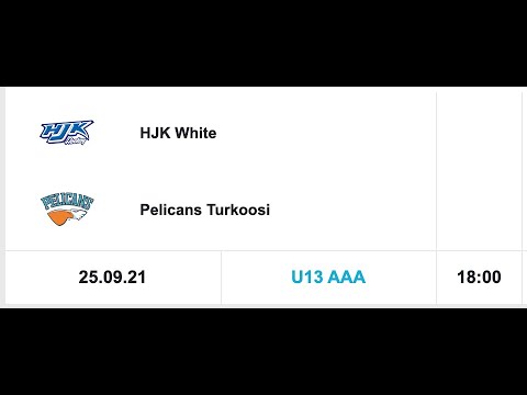 HJK WHITE - PELICANS Turkoosi U13 25.9.21