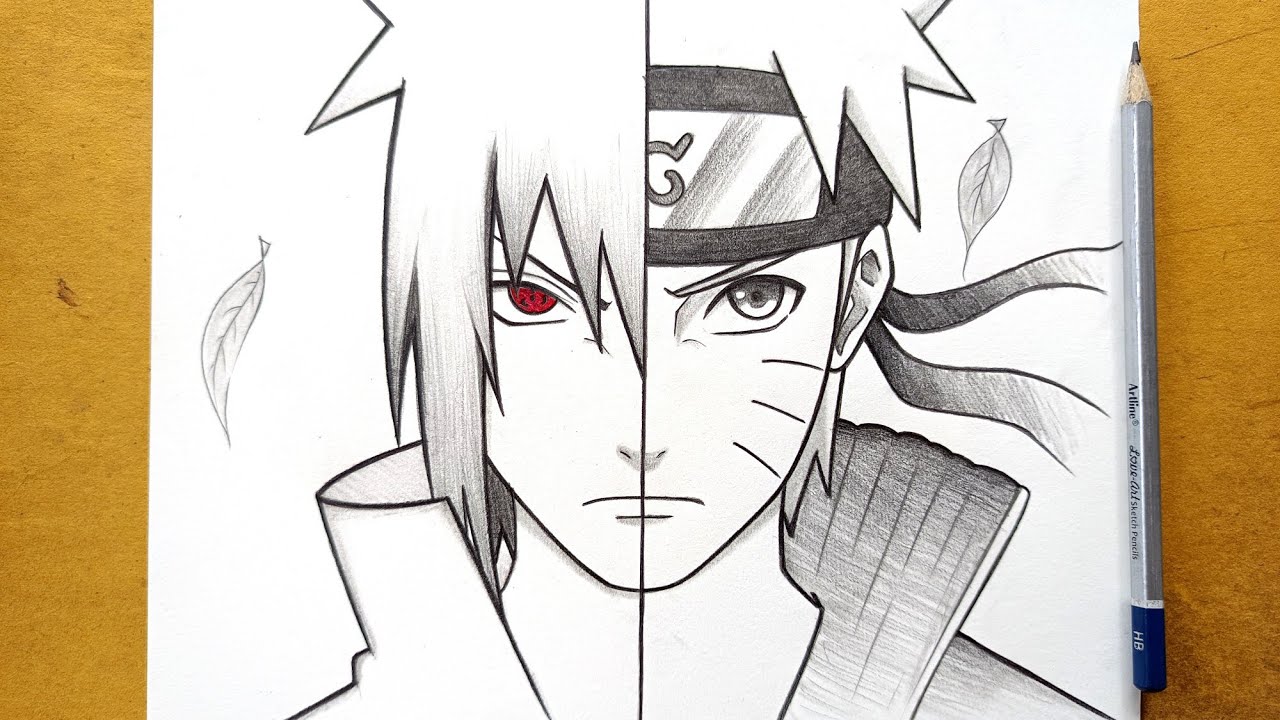 How to draw Naruto and Sasuke step by step for beginners || Easy anime drawing ideas for beginners
