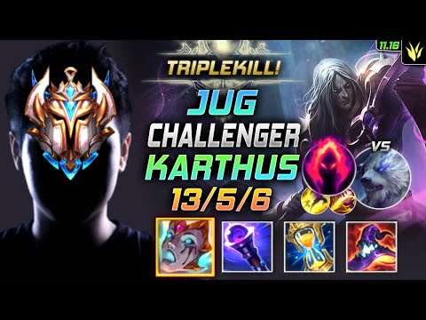 Challenger Karthus Jungle vs Volibear - 챌린저 정글 카서스 템트리 룬 리안드리 수확 カーサス Картус 死亡颂唱者 - LOL KR 11.16