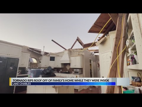 Tornado rips roof off home in Lake Charles