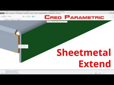 Creo Parametric - Sheetmetal Mode - Extend Command