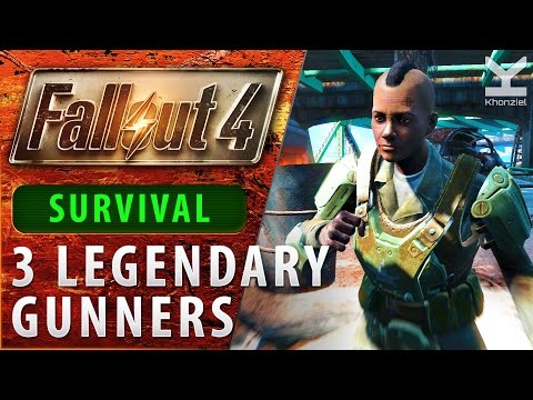 Fallout 4 - 3 Legendary Gunners - SURVIVAL - Quincy Ruins