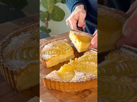 PEAR BOURDALOUE #pear #almond #tart #french #sweet #dessert