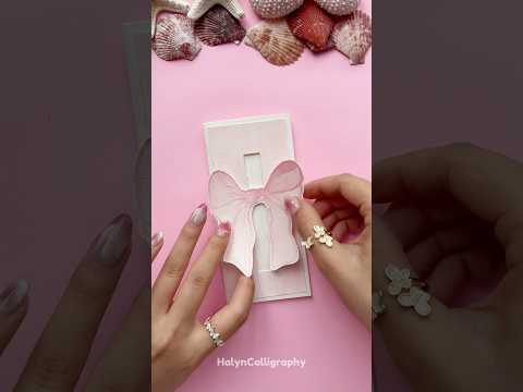 Cute Idea for Birthday Card 🎀 #shorts #halyncalligraphy #diy