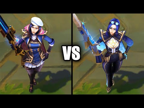 Arcane Commander Caitlyn vs Prestige Arcane Commander Caitlyn Skins Comparison (League of Legends)