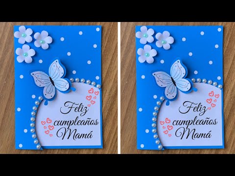 Tarjeta de Cumpleaños para Mamá 💙 DIY Fácil y Rápida | Handmade Birthday Card Idea