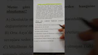 6. Sınıf Sosyal Bilgiler 2. Ünite 3. Kazanım Yeni Nesil Soru