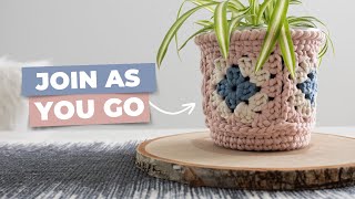 EASY Crochet Plant Cover with Granny Squares!
