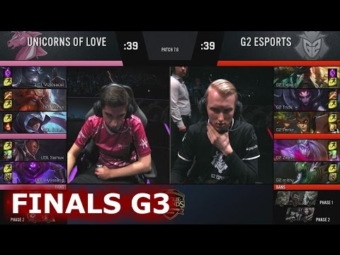 Unicorns of Love vs G2 eSports | Game 3 Grand Finals S7 EU LCS Spring 2017 | UOL vs G2 G3 1080p