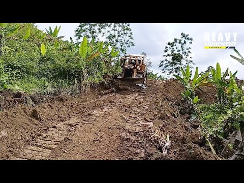 Excellent Caterpillar D6R XL Bulldozer Operator Makes New Roads in Residents' Plantations