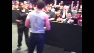 Dean gives a rose to security. video