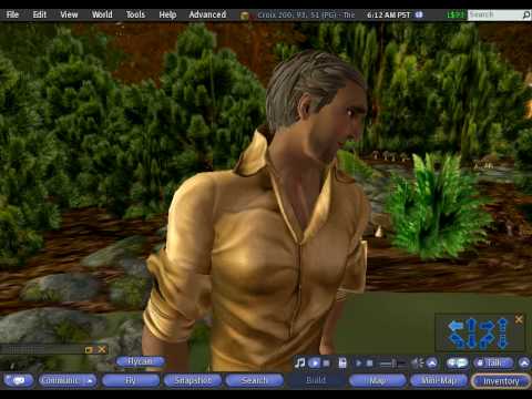 Second Life - Men's Clothing - Armidi Gisachi gold shirt and Cattivo yellow cargo shorts