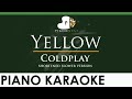 Coldplay - Yellow (Shorter & Slowed Down Version) - LOWER Key (Piano Karaoke Instrumental)