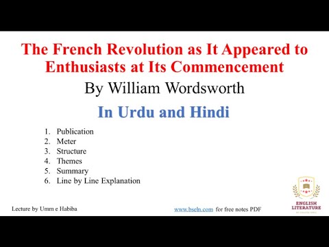 The French Revolution Poem in Urdu and Hindi, The French Revolution Poem Summary in Urdu and Hindi.