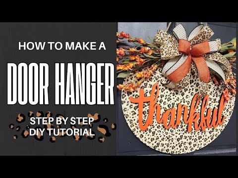 DIY WOOD ROUND DOOR HANGER | Step By Step Tutorial | Welcome Sign
