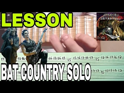 BAT COUNTRY Solo W/Tab(Avenged Sevenfold)Synyster Gates guitar Solo(CITY OF EVIL) VÍDEO AULA