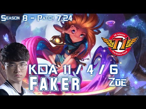 SKT T1 Faker ZOE vs ZED Mid - Patch 7.24 KR Ranked
