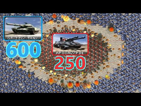 Apocalypse surrounded by Grizzly - Same Cost - Red Alert 2