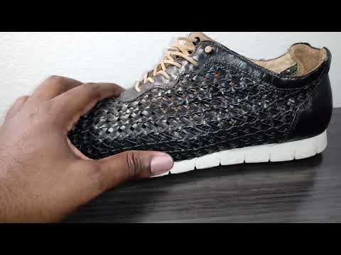 Donald Pliner, Heston Woven Vachetta Leather Sneaker. WHOLECUT styled White Bottoms. Watch N Shoes!