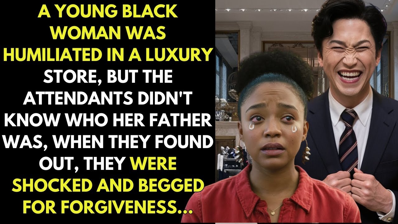 A black girl is unfairly humiliated in a luxury store, until they discover that he is her father..