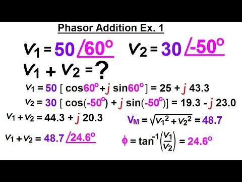 Electrical Engineering: Ch 10 Alternating Voltages & Phasors (16 of 82) Phasor Addition: Ex. 1